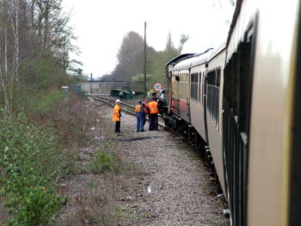 Engineers discuss the loco fault