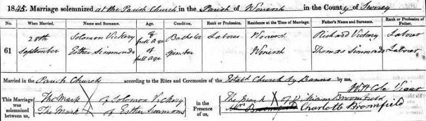 The marriage registration of Solomom and Esther
