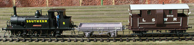 The finished 'Freshwater with Machinery Waggon and Brake Van