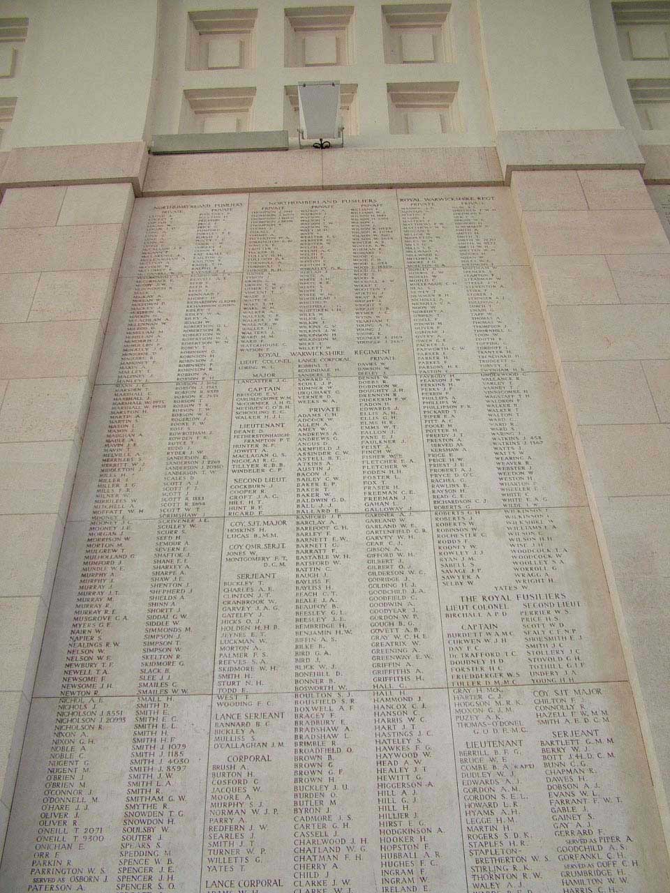 name panel on the Menin Gate