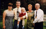 Maurice with wife, parents and grandson in 2001